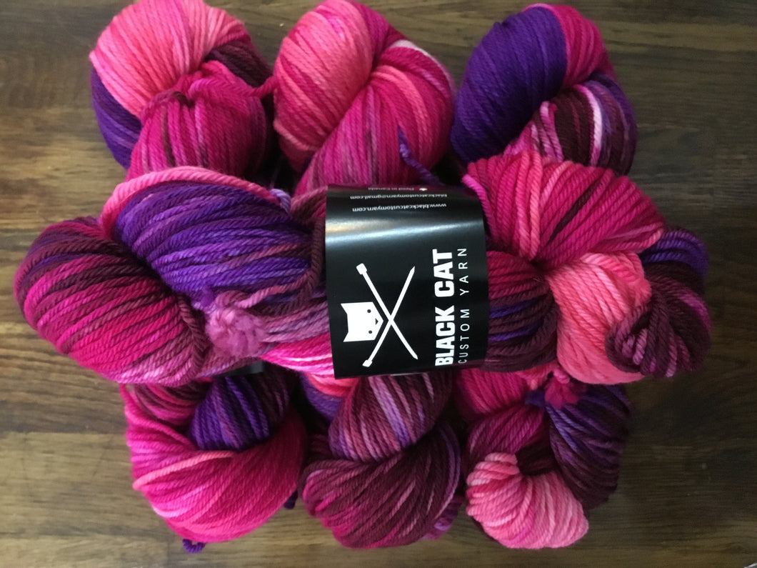 Black Cat Custom Yarn | Worsted Weight | Let's Get Worsted | 100% Superwash Merino | 205 yards | 113 grams