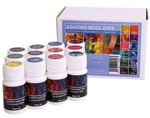 Ashford Acid Dyes - 12 x 10g kit