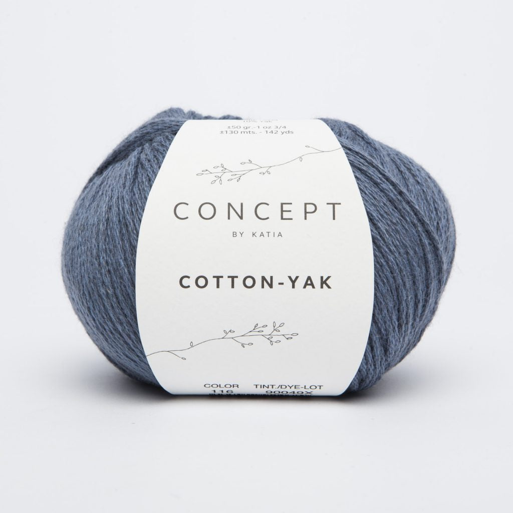 Katia | Aran | Concept Cotton Yak | 60% Cotton, 30% Lana, 10% Yak | 130 yards | 50 grams