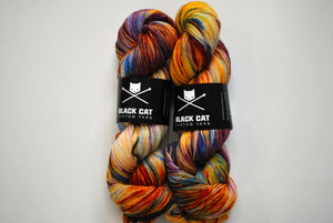 Black Cat Custom Yarn | Fingering Weight | Everyday Sock | 80% SW Merino, 20% Nylon | 400 yards | 113 grams