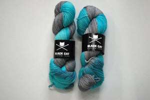 Black Cat Custom Yarn | Fingering Weight | Everyday Sock | 80% SW Merino, 20% Nylon | 400 yards | 113 grams