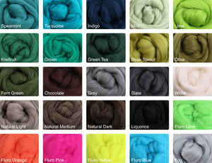 Ashford Merino fibre packs - 100g