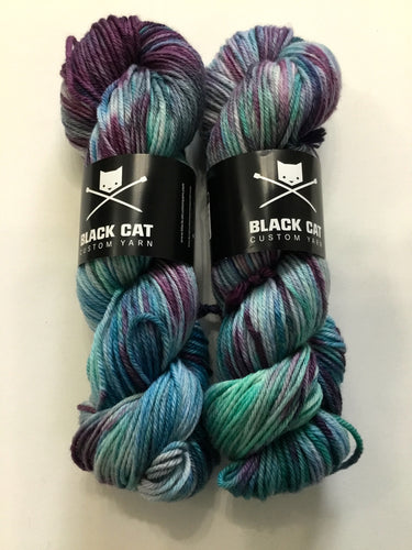 Black Cat Custom Yarn | Worsted Weight | Let's Get Worsted | 100% Superwash Merino | 205 yards | 113 grams