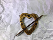 Load image into Gallery viewer, Heart shaped flower shawl pin in Alder