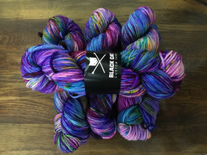 Black Cat Custom Yarn | Worsted Weight | Let's Get Worsted | 100% Superwash Merino | 205 yards | 113 grams