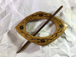 Nature’s Wonders wooden shawl pin